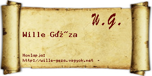 Wille Géza névjegykártya